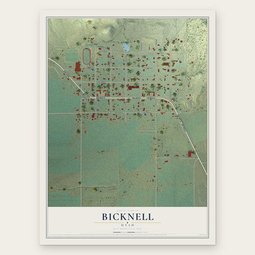 Bicknell, Utah map print, the full design