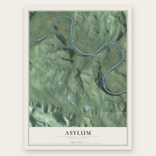 Asylum, Pennsylvania map print, the full design