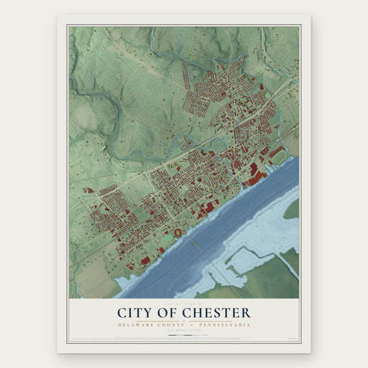 City of Chester, Delaware County, Pennsylvania map print, the full design