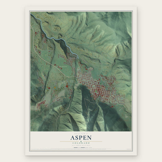 Aspen, Colorado map print, the full design