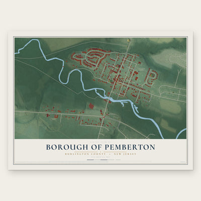 Borough of Pemberton, Burlington County, New Jersey map print, the full design