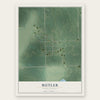Butler, South Dakota map print, the full design