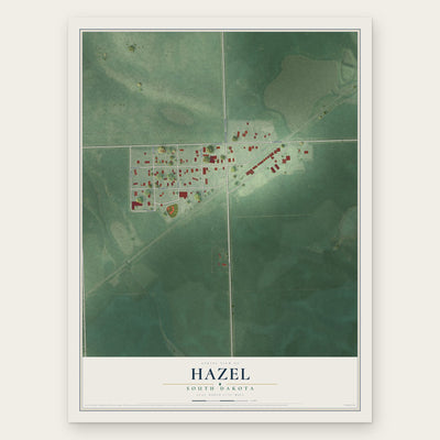 Hazel, South Dakota map print, the full design
