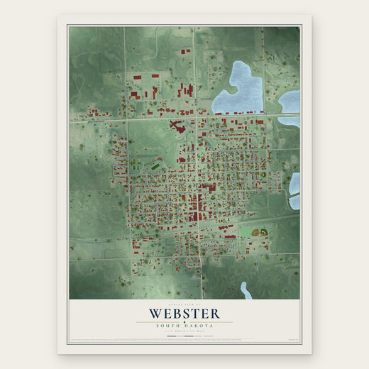 Webster, South Dakota map print, the full design