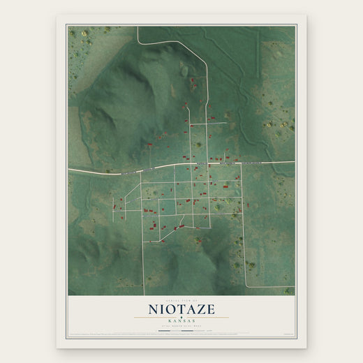 Niotaze, Kansas map print, the full design