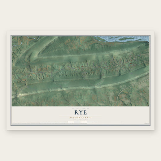 Rye, Pennsylvania map print, the full design