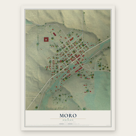 Moro, Oregon map print, the full design