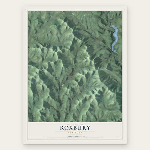 Roxbury, New York map print, the full design
