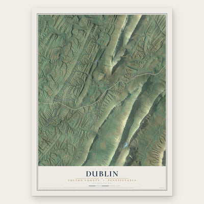 Dublin, Fulton County, Pennsylvania map print, the full design