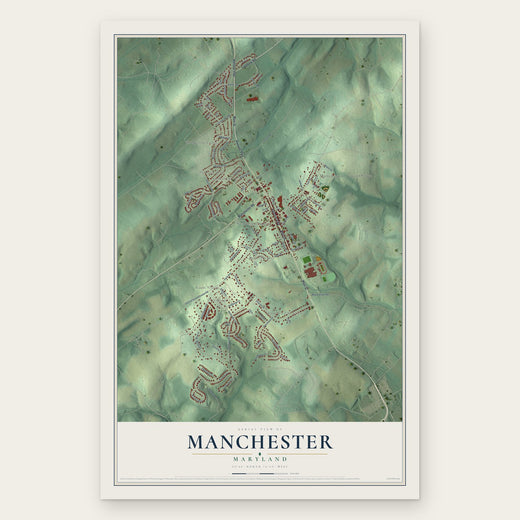 Manchester, Maryland map print, the full design