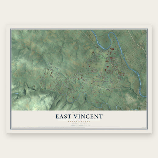 East Vincent, Pennsylvania map print, the full design