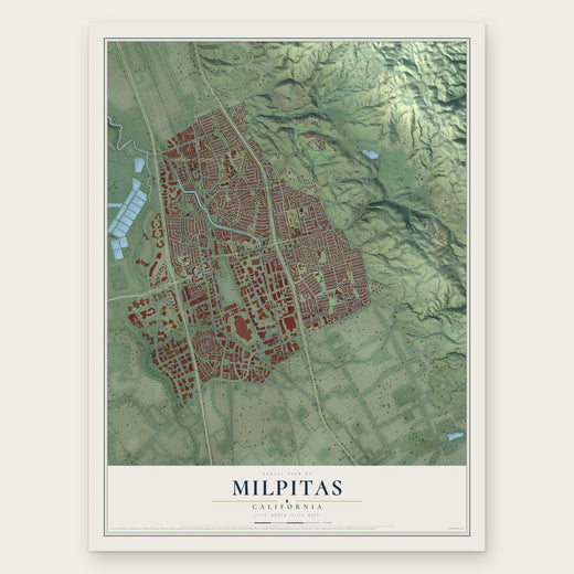 Milpitas, California map print, the full design