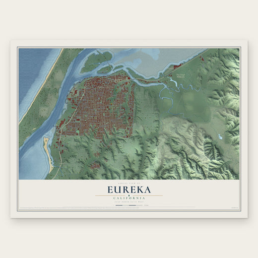 Eureka, California map print, the full design