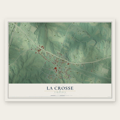 La Crosse, Virginia map print, the full design
