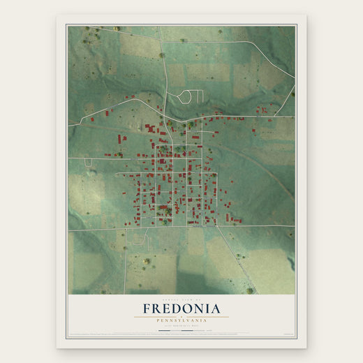 Fredonia, Pennsylvania map print, the full design