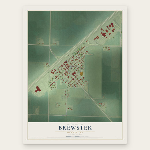 Brewster, Minnesota map print, the full design