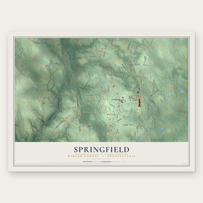Springfield, Mercer County, Pennsylvania map print, the full design