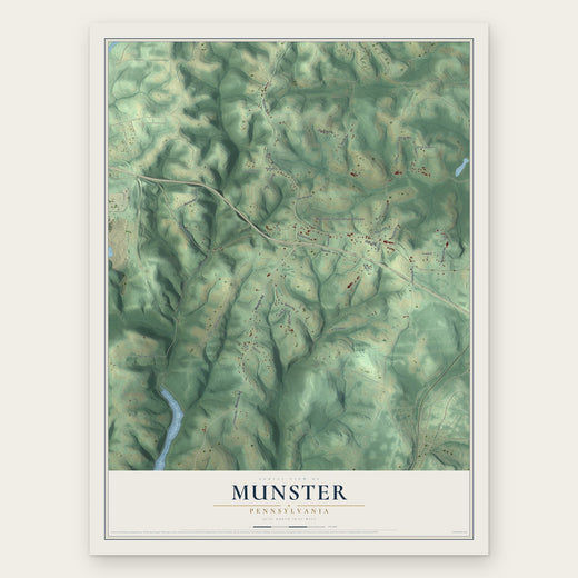 Munster, Pennsylvania map print, the full design