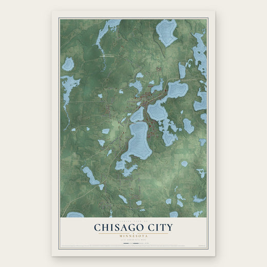 Chisago City, Minnesota map print, the full design