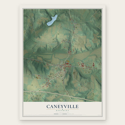 Caneyville, Kentucky map print, the full design