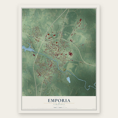 Emporia, Virginia map print, the full design