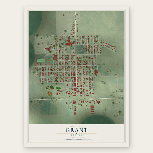 Grant, Nebraska map print, the full design