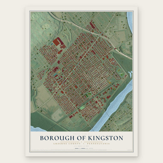 Borough of Kingston, Luzerne County, Pennsylvania map print, the full design