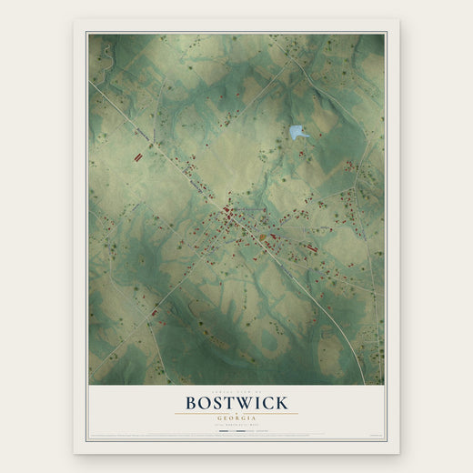 Bostwick, Georgia map print, the full design