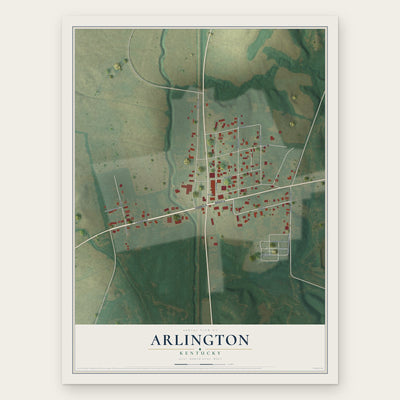 Arlington, Kentucky map print, the full design