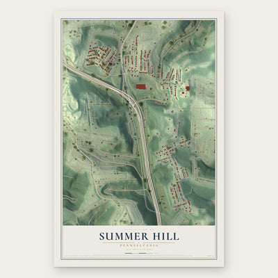 Summer Hill, Pennsylvania map print, the full design