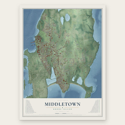 Middletown, Rhode Island map print, the full design