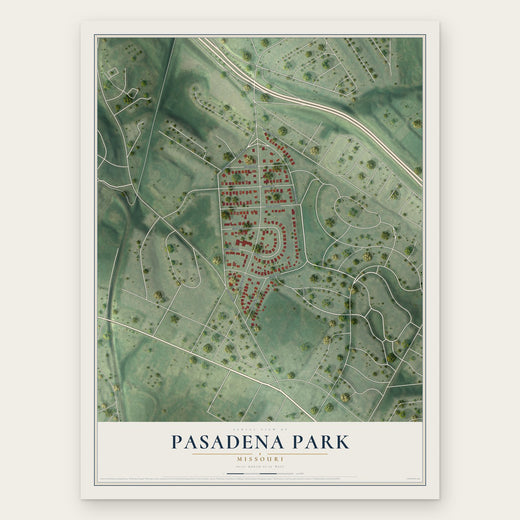 Pasadena Park, Missouri map print, the full design