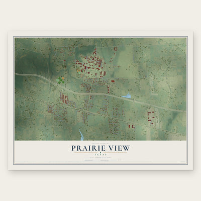 Prairie View, Texas map print, the full design