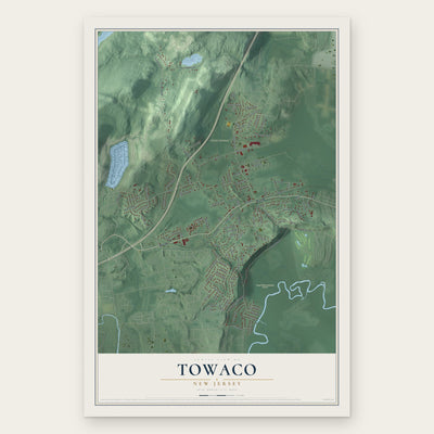 Towaco, New Jersey map print, the full design