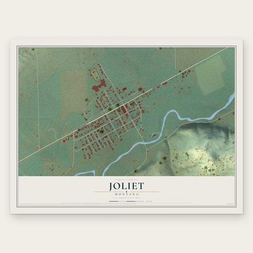 Joliet, Montana map print, the full design