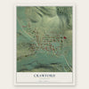 Crawford, Colorado map print, the full design