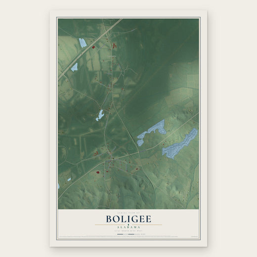 Boligee, Alabama map print, the full design