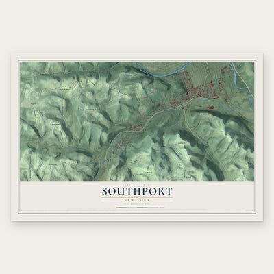 Southport, New York map print, the full design