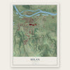 Milan, Illinois map print, the full design