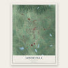 Louisville, Mississippi map print, the full design