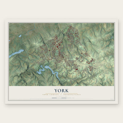 York, York County, Pennsylvania map print, the full design