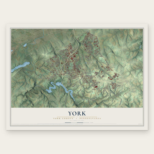 York, York County, Pennsylvania map print, the full design