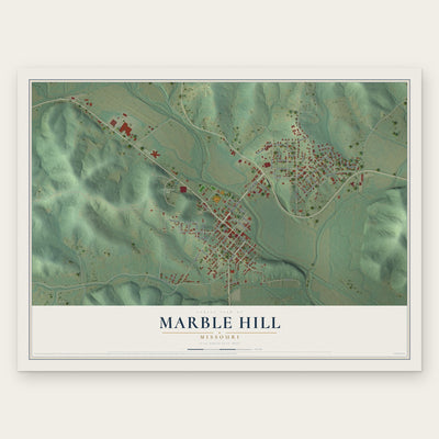 Marble Hill, Missouri map print, the full design
