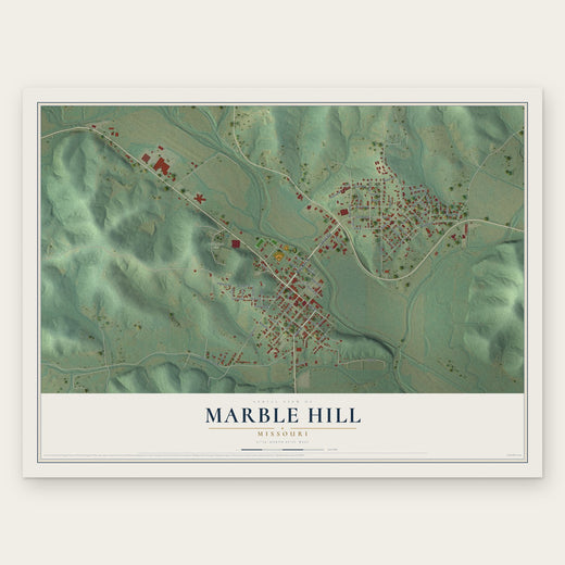 Marble Hill, Missouri map print, the full design