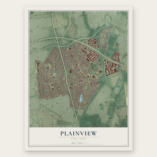 Plainview, New York map print, the full design