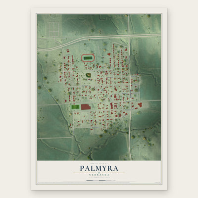 Palmyra, Nebraska map print, the full design