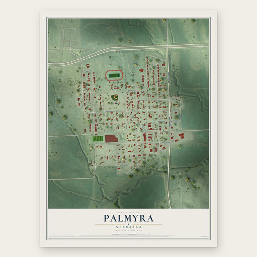 Palmyra, Nebraska map print, the full design