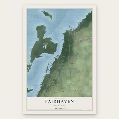 Fairhaven, Michigan map print, the full design