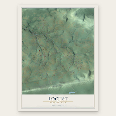 Locust, Pennsylvania map print, the full design
