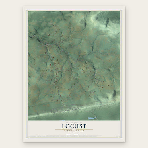 Locust, Pennsylvania map print, the full design